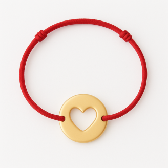 Brățară cu șnur bănuț inimă