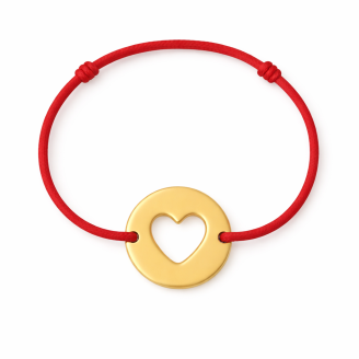 Brățară cu șnur bănuț inimă