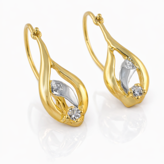 Cercei lacrimă cu două pietre