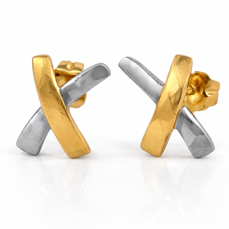 Cercei Aur Cross Duo