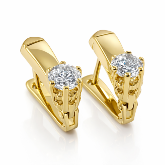 Cercei Aur Solitaire